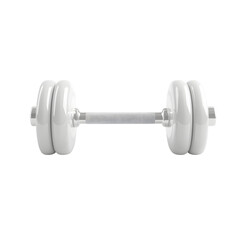 Naklejka premium White Dumbbell Fitness Equipment on Black for Modern Gym Workout and Strength Training Photography