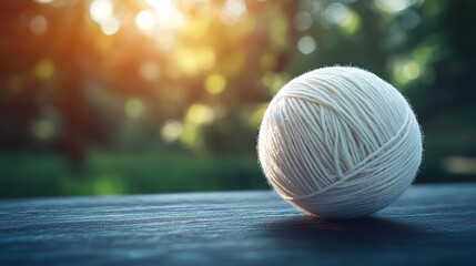 Fototapeta premium A yarn ball symbolizing creativity, comfort, and craftsmanship, captured against a clean, isolated background to reflect modern simplicity and artistic expression