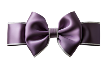 Purple bow tie with silver trim