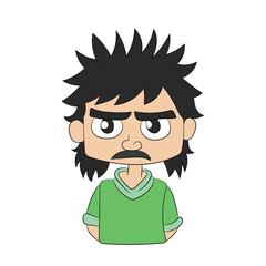 Obraz premium Young man with crying face cartoon character