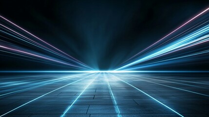 Dark blue and purple sky with a bright blue line in the middle