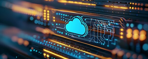 Cloud technology in modern data centers with secure online storage digital transformation and future business solutions
