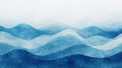 Blue azure turquoise abstract watercolor background for textures backgrounds and web banners design. Abstract background blue colors. Watercolor painting with turquoise sea waves pattern gradient