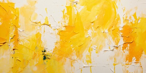 Abstract Yellow White Impasto Texture Painting