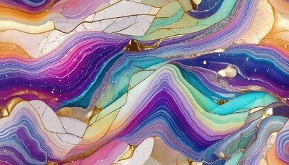 Naklejka premium Colorful Mosaic Art Texture – Stained Glass Style Design Background, Iridescent Metallic Mosaic – Unique and Fantasy-Inspired Background, Abstract Mosaic with Gemstone Shine – Perfect for Digital Art