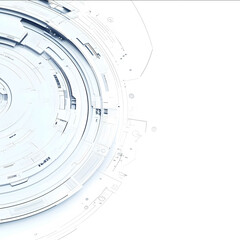 A background image with a stylish design and a white background showing technological elements Fashion futuristic clean lines white