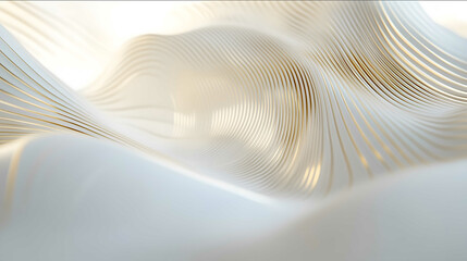 A minimalist highend design featuring a white background with interwoven gold line patterns perfect for an elegant video end screen to display an advertisement