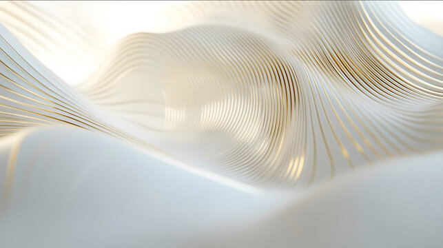 A minimalist highend design featuring a white background with interwoven gold line patterns perfect for an elegant video end screen to display an advertisement