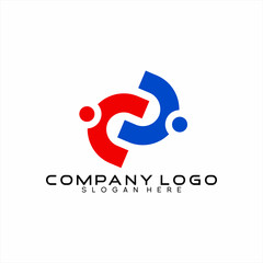 Connection logo design with the concept of letter S or letter C and D.