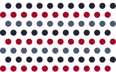 Seamless Minimalist Polka Dot Pattern with Red, Black, and Gray Circles on White Background