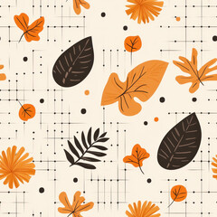 Abstract art pattern showcasing tropical leaves, perfect for fabric, cover, and interior design projects.