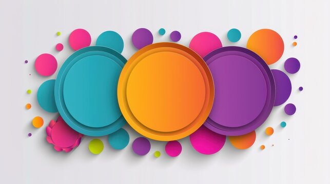 Create clear visuals with this 3D paper label infographic template, featuring integrated circles and  customizable options.