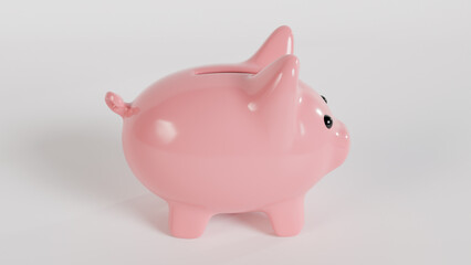 A cheerful illustration of a pink piggy bank, suitable for children's books and educational materials about money.