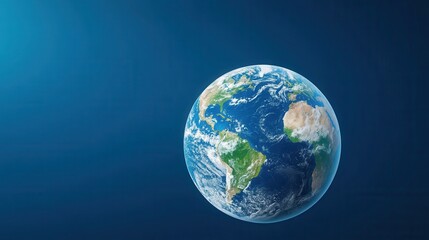 Fototapeta premium Stunning View of the Earth from Space with Blue Atmosphere and Detailed Continents and Oceans