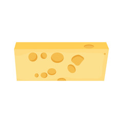 Vector illustration of cheese in cartoon flat style. Cartoon cutted parmesan, brie triangle, mozzarella, gouda cheddar and feta slices. Tasty dairy food product. Cheese vector set, parmesan cheddar