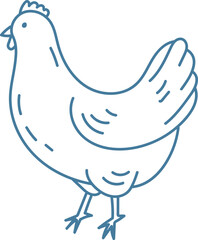 Minimalist Chicken Line Drawing