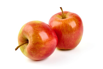 Fresh red apples isolated on white background