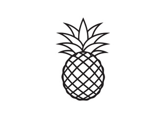 Pineapple silhouette vector