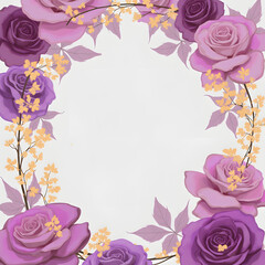 pink roses frame