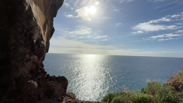 cliffs of ponta do sol madeira at sunset