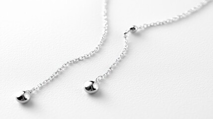 Elegant Silver Necklace with Delicate Chain and Shiny Beads Perfect for Minimalist Jewelry Des