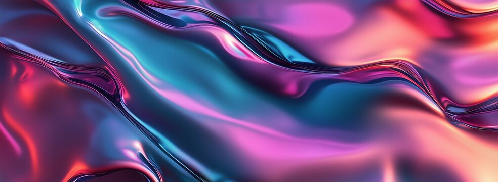 Abstract fluid 3D render in poster art style with vibrant colors and smooth textures.