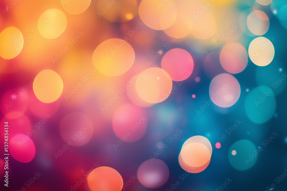 Poster abstract bokeh light background with warm and cool color gradient
