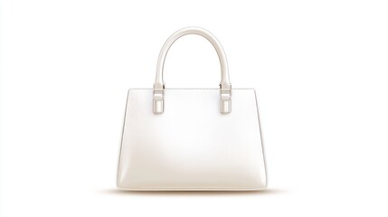 Elegant White Handbag with Sleek Design and Silver Hardware Ideal for Fashion Luxury and Min