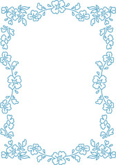 Floral Rectangle Border with Delicate Flowers