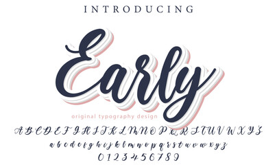 Early Font Stylish brush painted an uppercase vector letters, alphabet, typeface