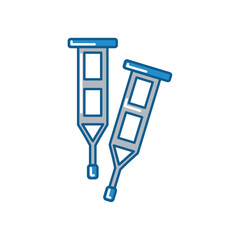 Crutches icon vector image with white background