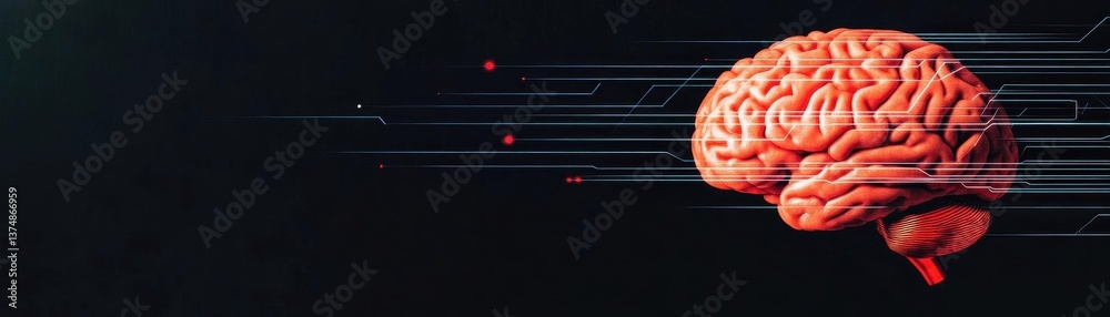 Poster Abstract human brain Artificial intelligence technology Science background