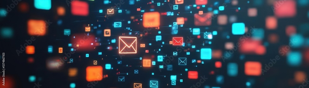 Poster Abstract image of message icons