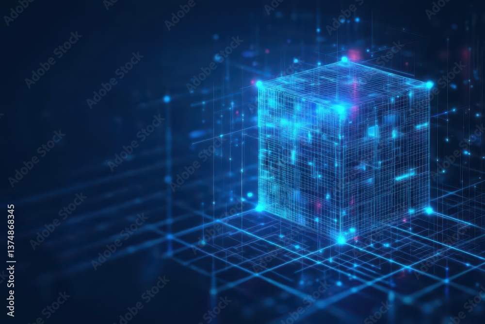 Aufkleber Abstract structure circuit computer cube technology business background Vector art