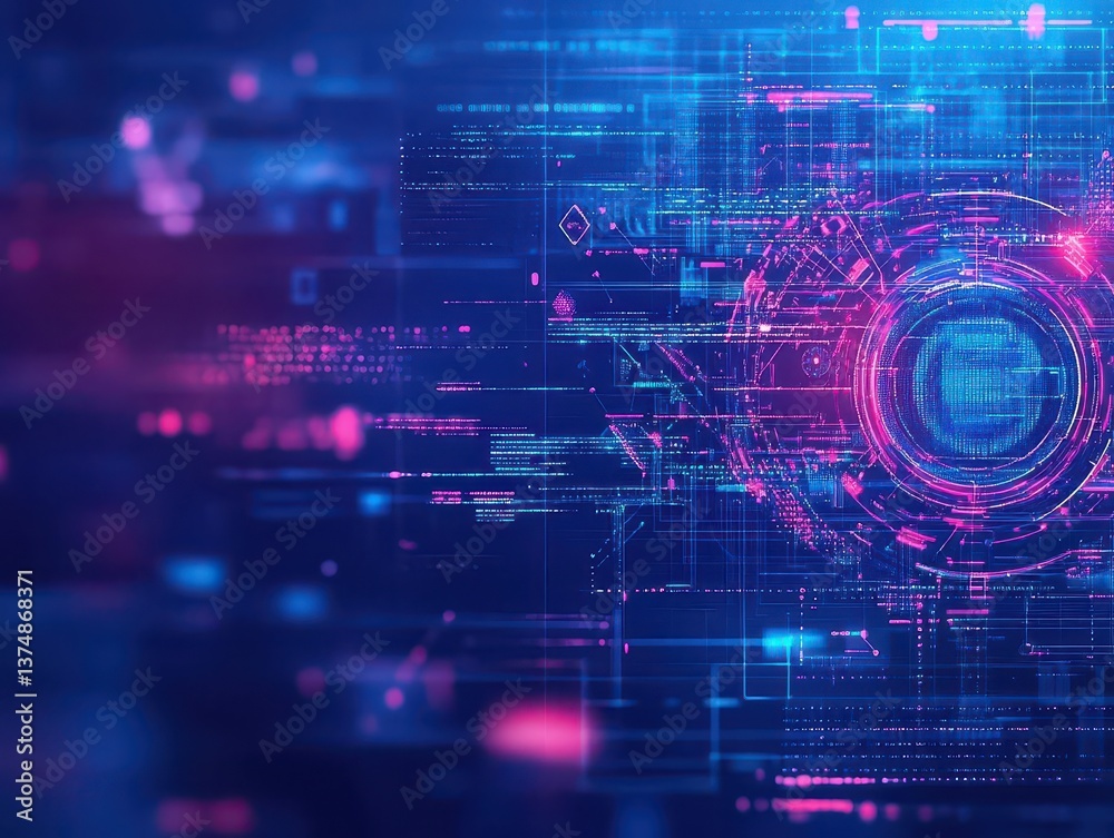 Poster Abstract tech background Futuristic technology interface