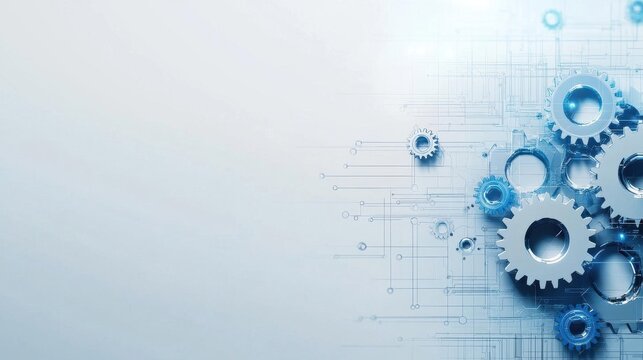 Abstract Technology Grey geometric background with gear shape Vector graphic design