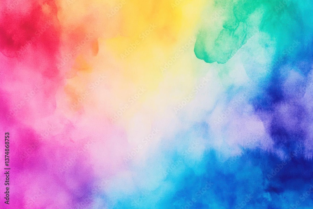 Poster Abstract Watercolor Background with Blending Colors  A colorful abstract watercolor painting with flowing colors and textures creating a dynamic and vibrant background