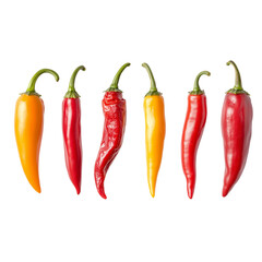 Red Chili peppers isolated on transparent background