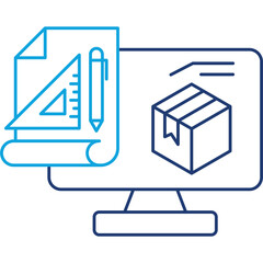 Product Design line color icon