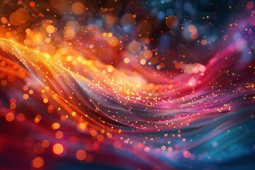 Innovative Spectrum of Thought where radiant beams intersect dynamic digital grids organic abstract patterns creating a captivating display of creative diversity