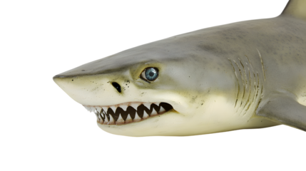 Detailed CloseUp of a Predatory Marine Creature with Sharp Teeth and Intense Eyes for Wildlife