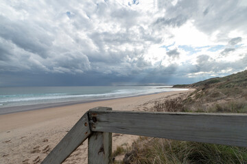 waves breaking over the rocks