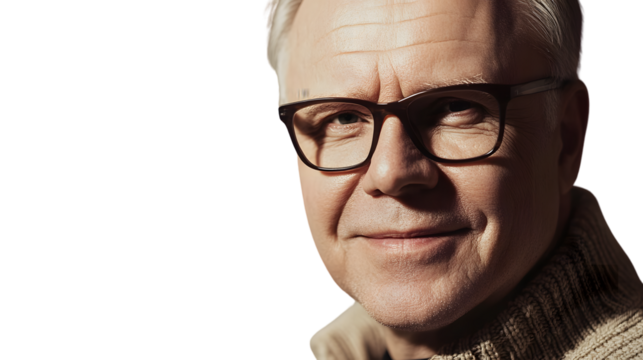 Elderly Man with Glasses A CloseUp Portrait of Wisdom and Experience