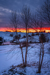 Winter sunset in Central Kentucky