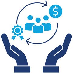 Customer Retention glyph color icon