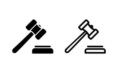 Gavel icon vector illustration. judge gavel sign and symbol. law icon. auction hammer