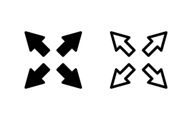 Fullscreen Icon vector illustration. Expand to full screen sign and symbol. Arrows symbol
