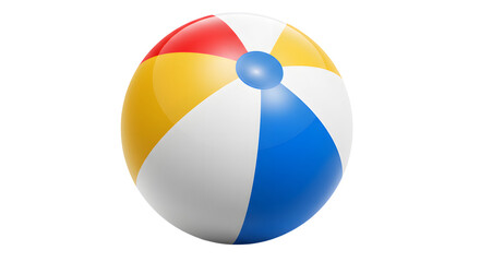 Colorful Beach Ball Isolated on White Ready for Summer Fun