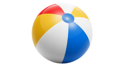 Colorful Beach Ball Isolated on White Ready for Summer Fun