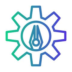 fountain pen Line Gradient Icon